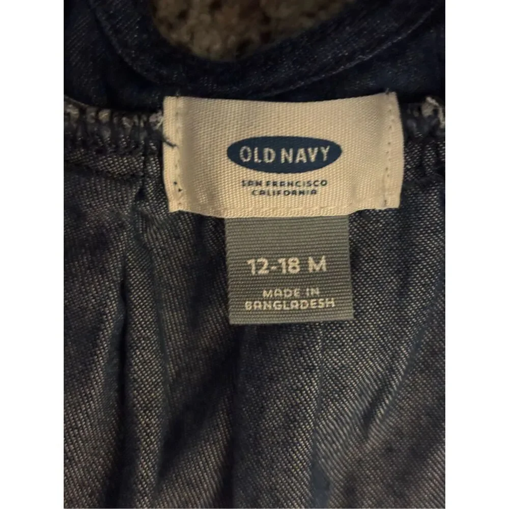 ❤️Old  Navy Baby Girl Denim Dress 12-18 M